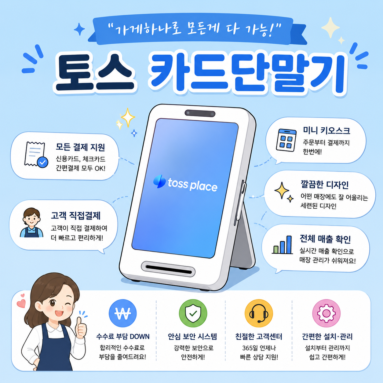 토스 카드단말기 기능 안내 이미지